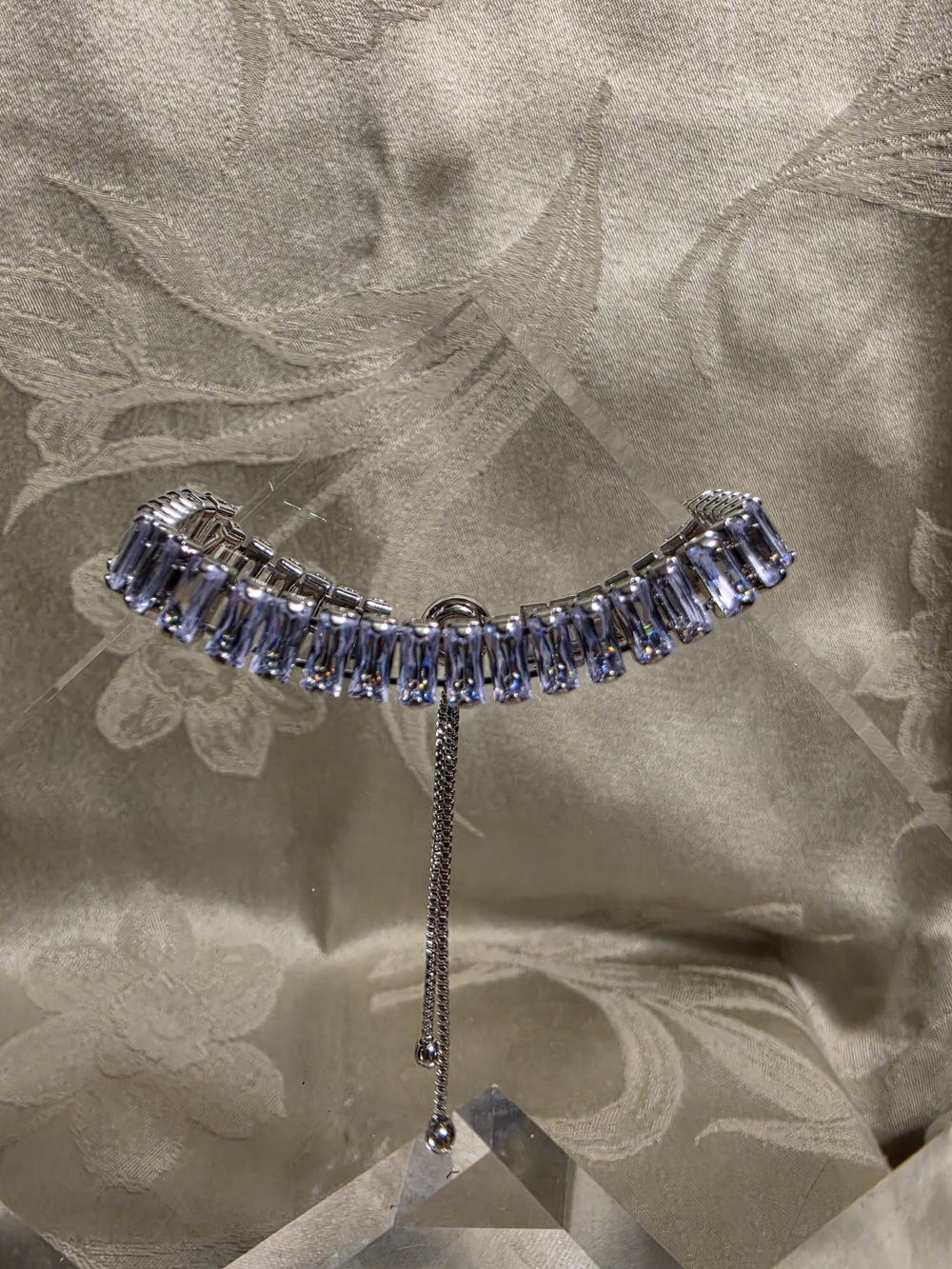 #1235 Swarovski Clear Crystal Tennis Bracelet in Silver